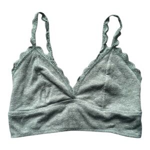 Victoria's Secret Scalloped Ribbed Bralette sage green